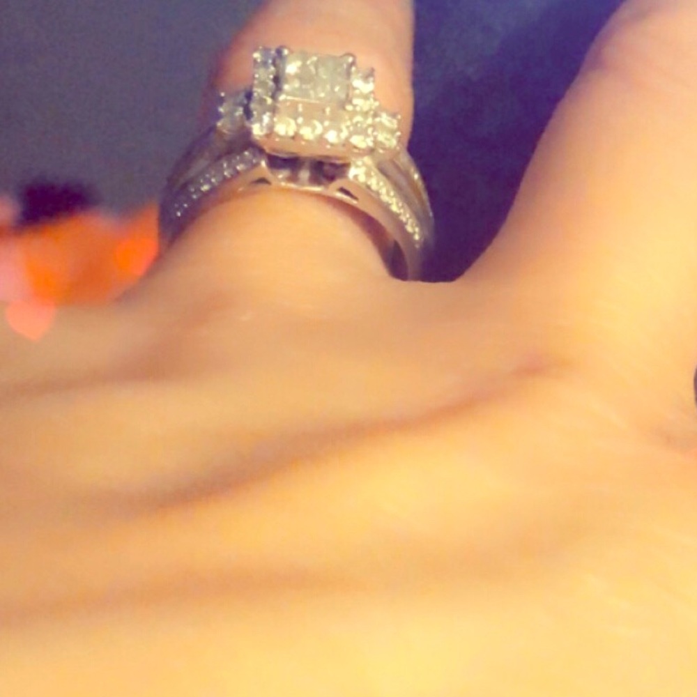 Princess cut wedding set